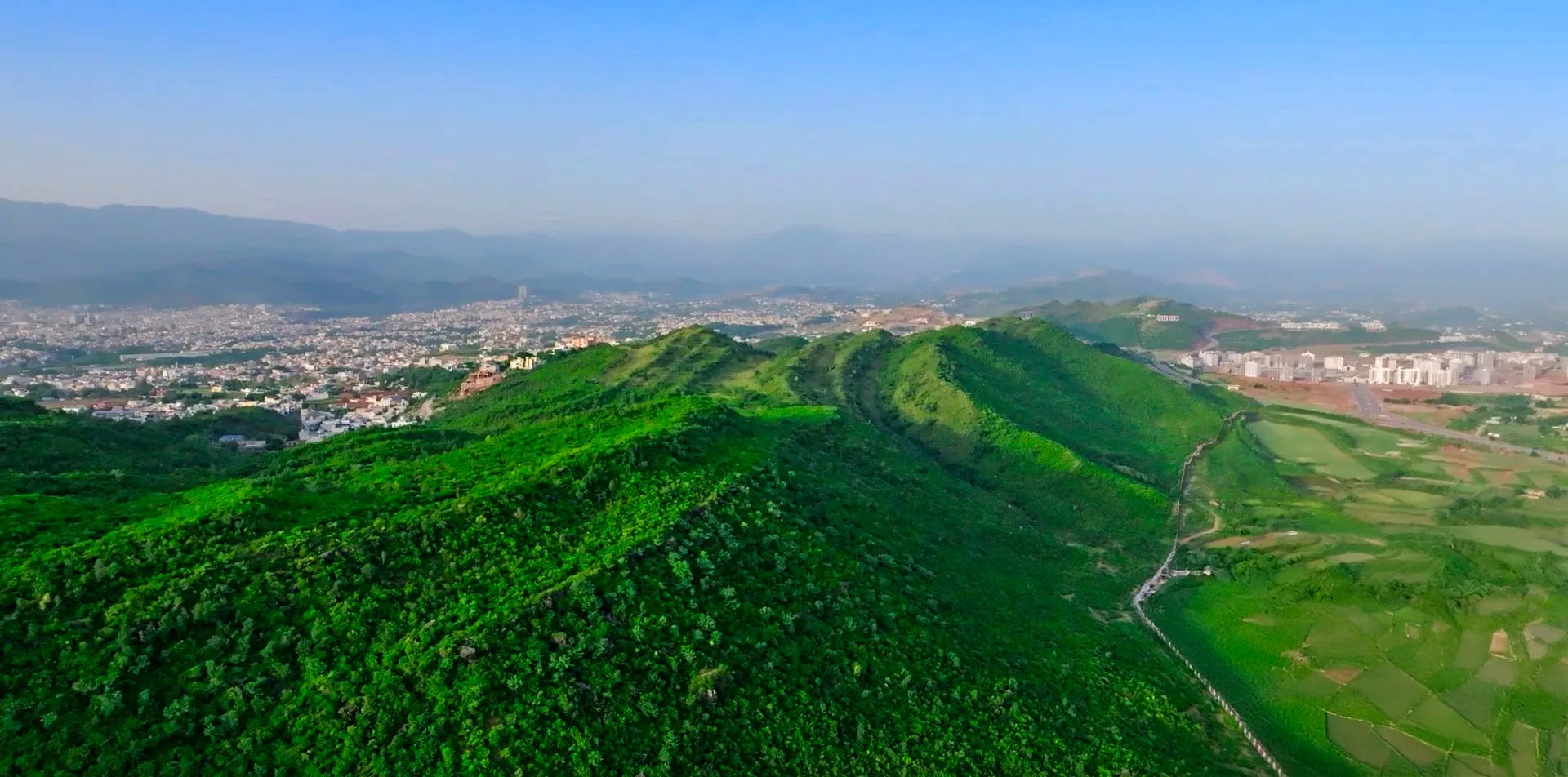Aerial view of the Margalla foothills beside DHA Margalla Enclave