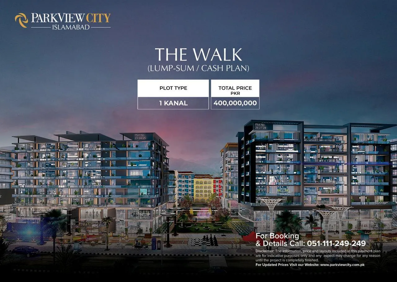 Official Commercial Plots payment plan by Park View City